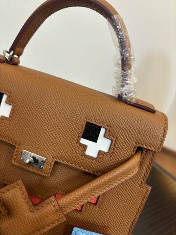 Hermes Mosaic Doll Gold Epsom with multicolor accents top handle 1 1 Replica