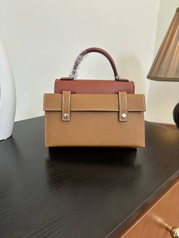 Hermes Mosaic Brown Epsom leather with white and black accents top handle — Premium Replica
