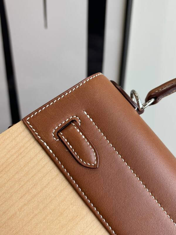 Hermes Kelly Brown wood multicolor top handle — 1:1 Replica