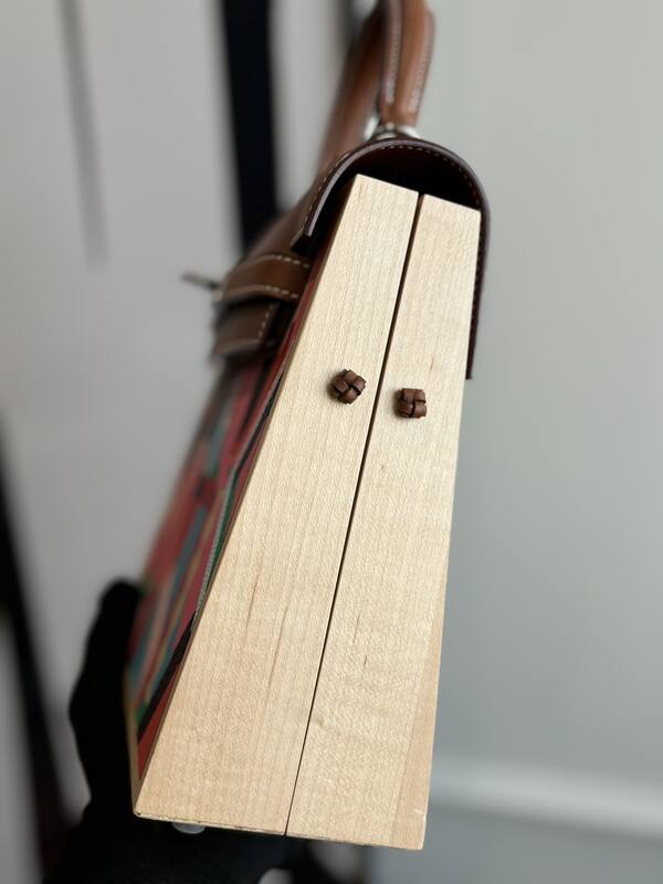 Hermes Kelly Brown wood multicolor top handle — 1:1 Replica