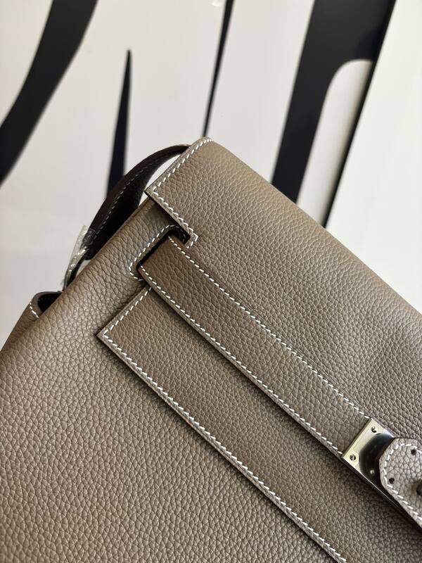 Hermes Kelly Messenger Etoupe — Premium Replica