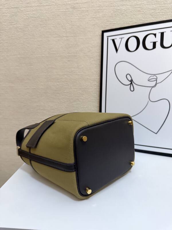 Hermes Cargo Picotin Khaki canvas with brown leather everyday — AAA Quality Replica