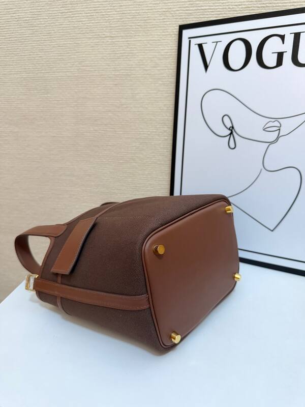 Hermes Cargo Picotin Brown canvas and leather everyday — AAA Quality Replica