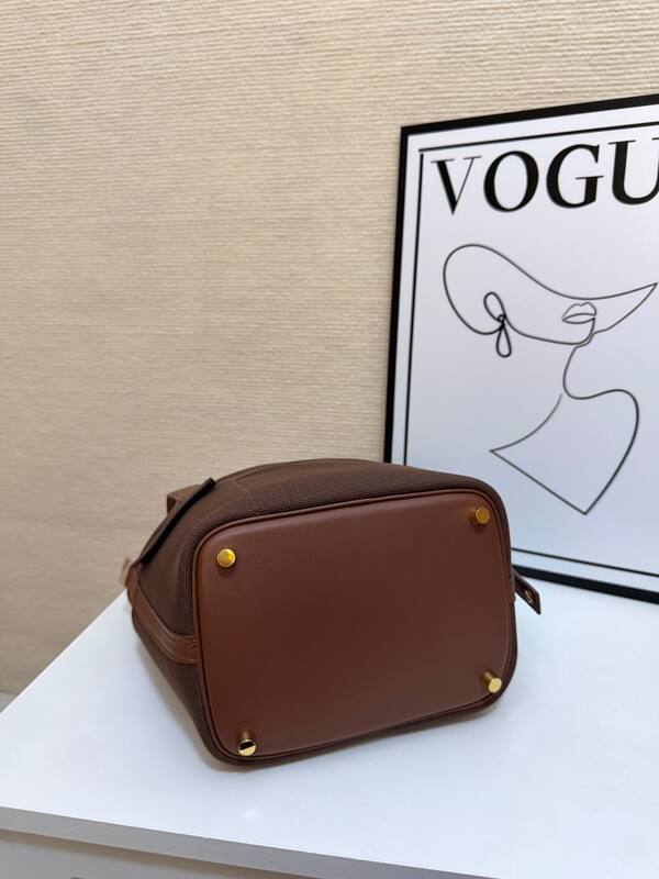 Hermes Cargo Picotin Brown canvas and leather everyday — AAA Quality Replica