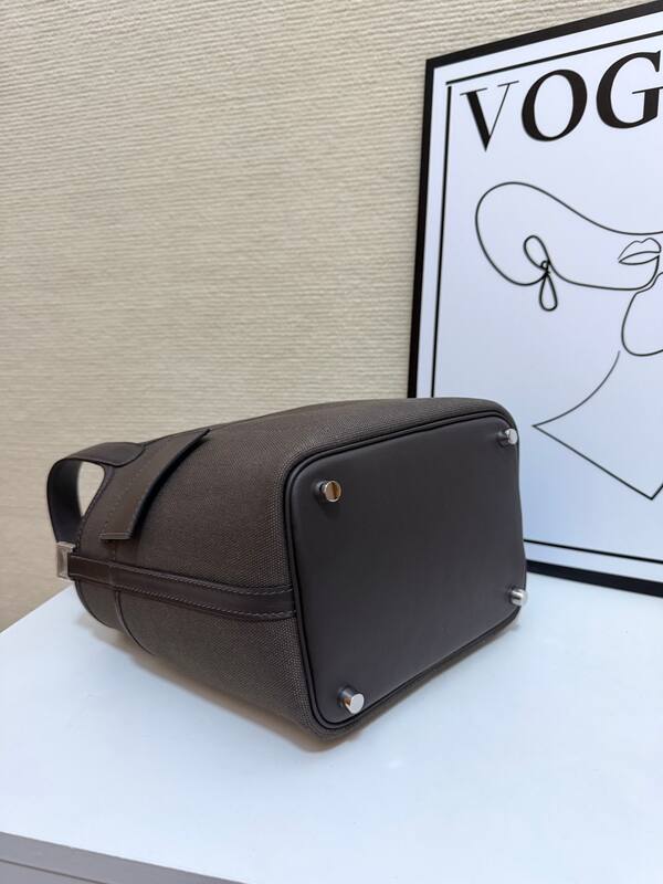 Hermes Cargo Picotin Brown canvas and leather everyday — Premium Replica