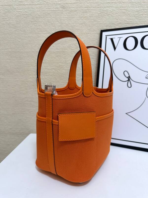 Hermes Picotin Cargo 18 Orange Swift leather canvas everyday — 1:1 Replica