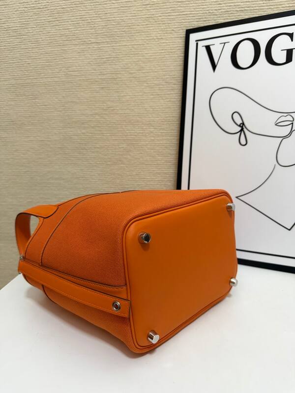 Hermes Picotin Cargo 18 Orange Swift leather canvas everyday — 1:1 Replica