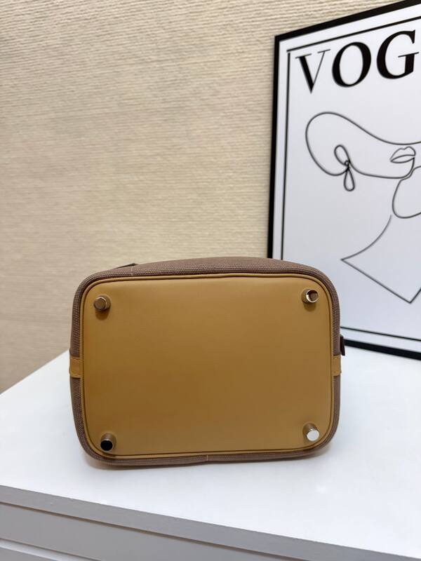 Hermes Cargo Picotin Taupe canvas with beige leather everyday — 1:1 Replica
