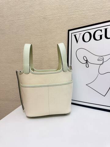 Hermes Cargo Picotin 18 Swift leather light green cream 18cm everyday Top Quality Replica