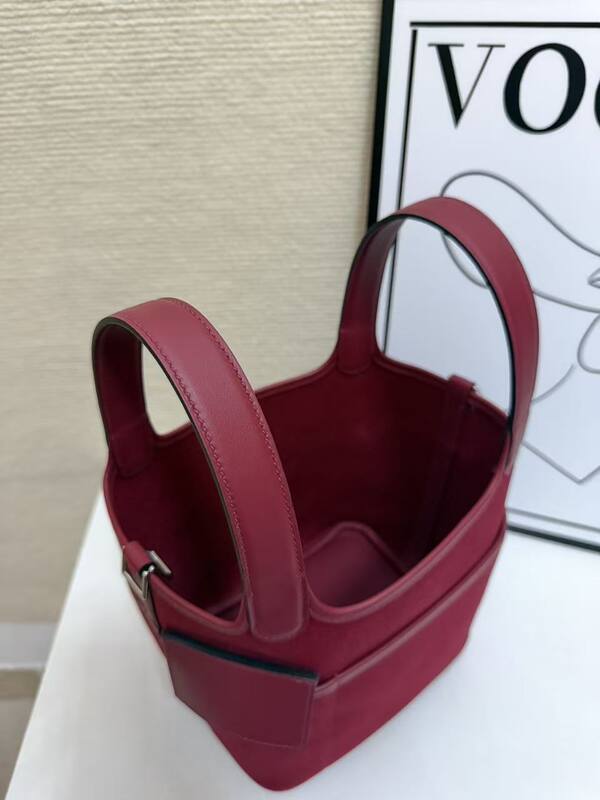 Hermes Cargo Picotin Red canvas with pink leather trim everyday — AAA Quality Replica