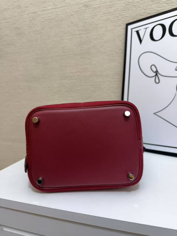 Hermes Cargo Picotin Red canvas with pink leather trim everyday — AAA Quality Replica