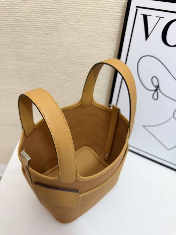 Hermes Cargo Picotin Tan canvas with beige leather everyday — Premium Replica