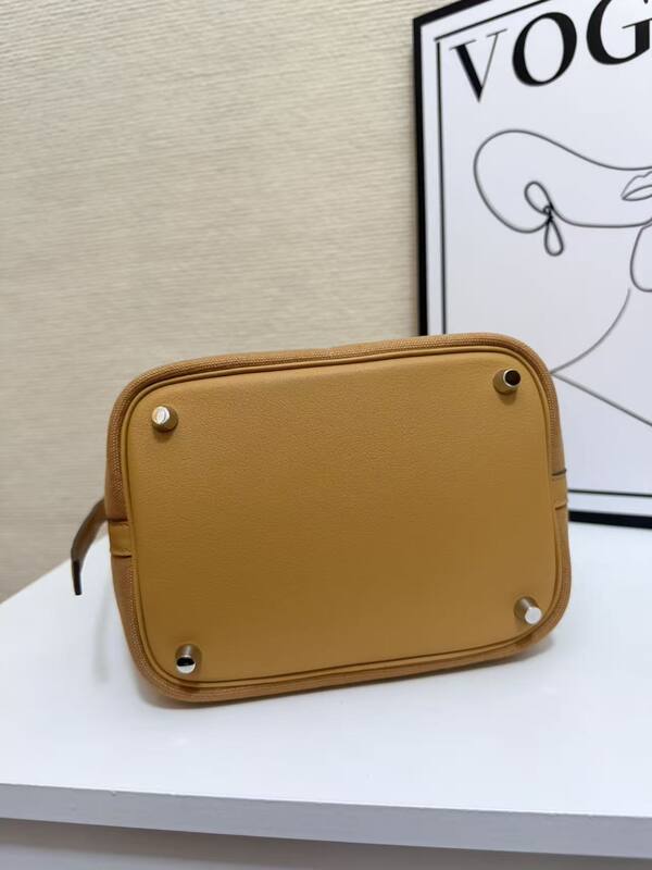Hermes Cargo Picotin Tan canvas with beige leather everyday — Premium Replica