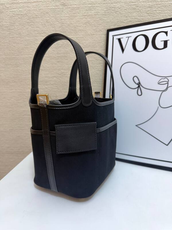 Hermes Cargo Picotin Black canvas and leather everyday — Premium Replica