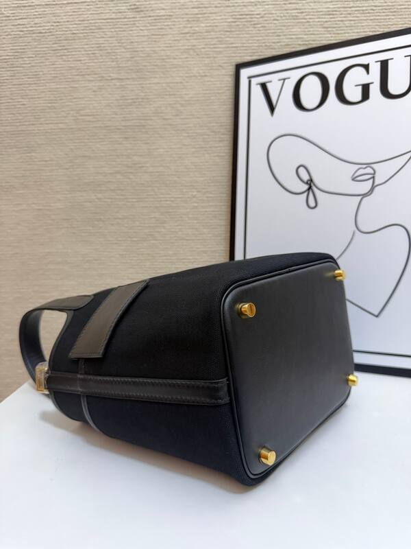 Hermes Cargo Picotin Black canvas and leather everyday — Premium Replica