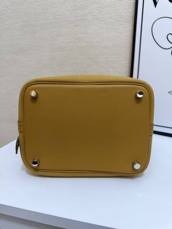 Hermes Cargo Picotin Mustard canvas and leather everyday — Top Quality Replica
