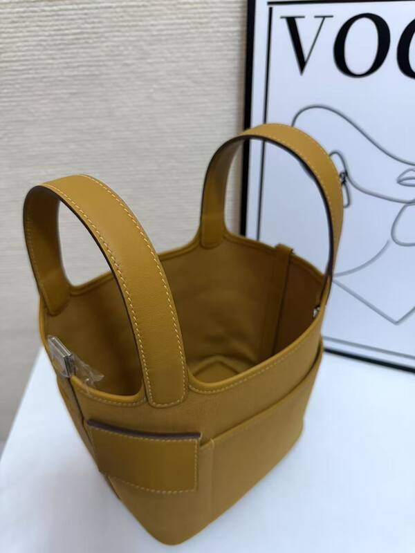 Hermes Cargo Picotin Mustard canvas and leather everyday — Top Quality Replica