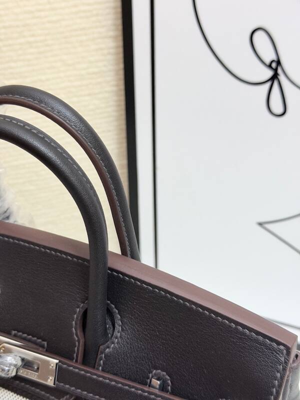 Hermes Birkin 30 Black and Beige canvas work — Top Quality Replica