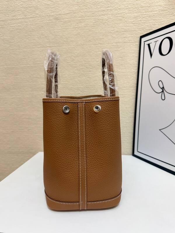 Hermes Garden Party Gold brown leather tote — AAA Quality Replica