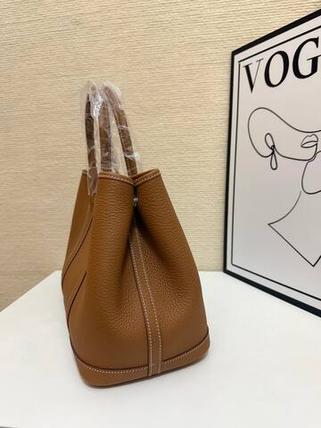 Hermes Garden Party Gold brown leather 30cm tote AAA Quality Replica
