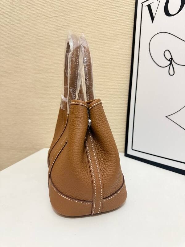 Hermes Garden Party Gold brown leather tote — AAA Quality Replica