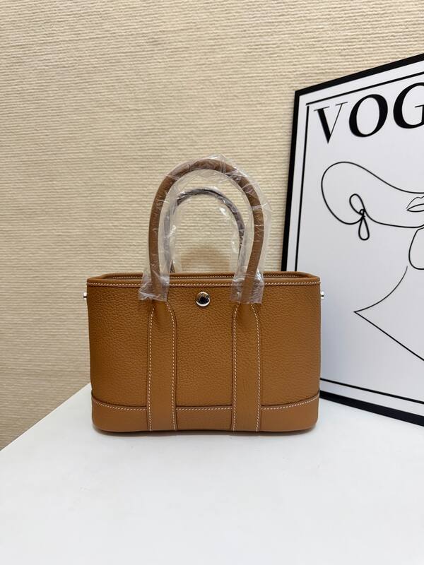 Hermes Garden Party Gold brown leather tote — AAA Quality Replica