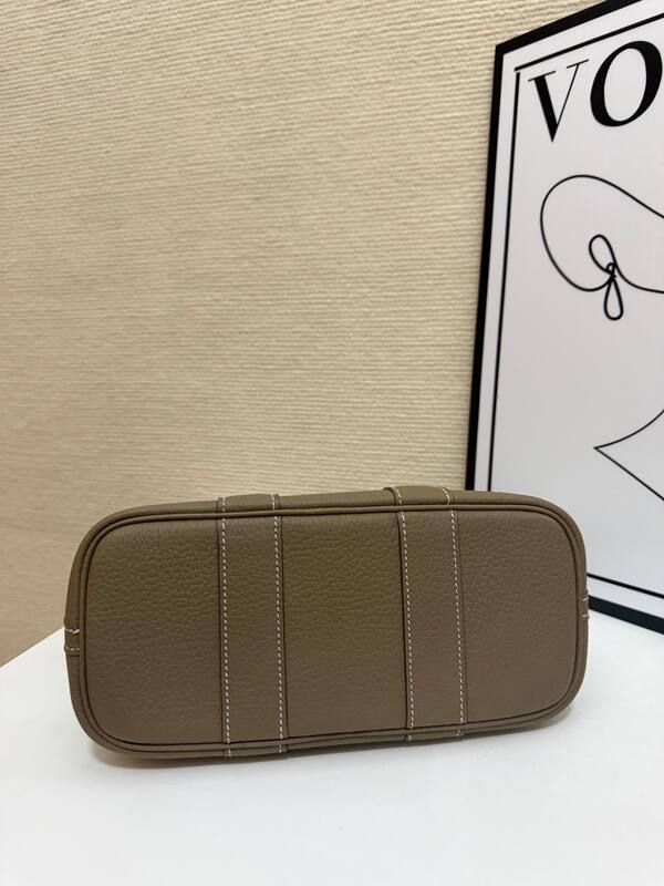 Hermes Garden Party Beige canvas with taupe leather tote — Premium Replica