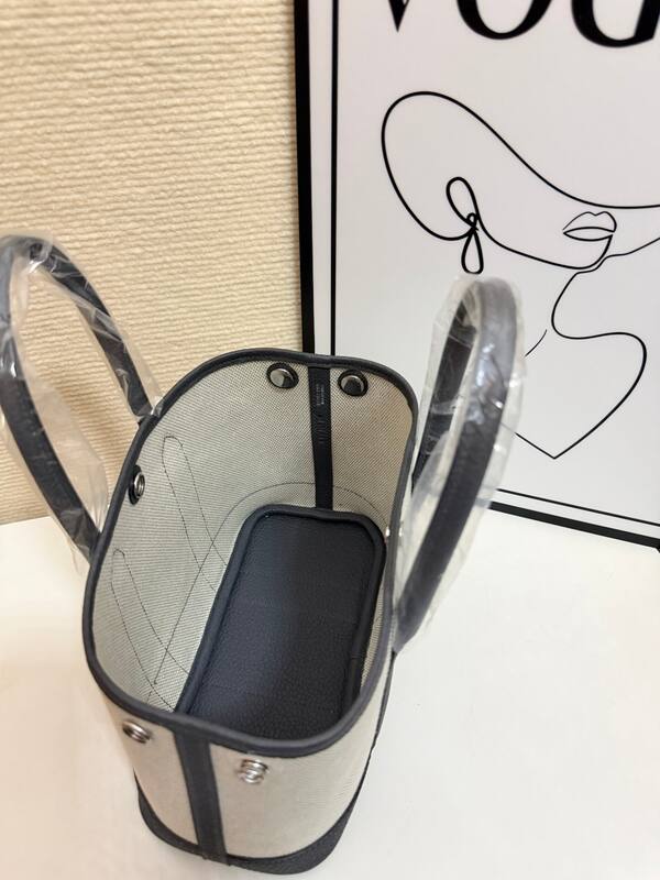 Hermes Garden Party Beige canvas and dark gray leather tote — 1:1 Replica