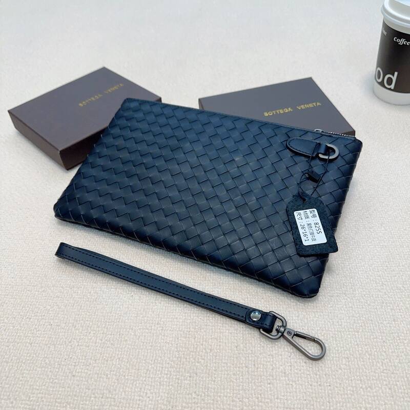 Bottega Veneta Navy Intrecciato leather 30*20*1 clutch — Premium Replica