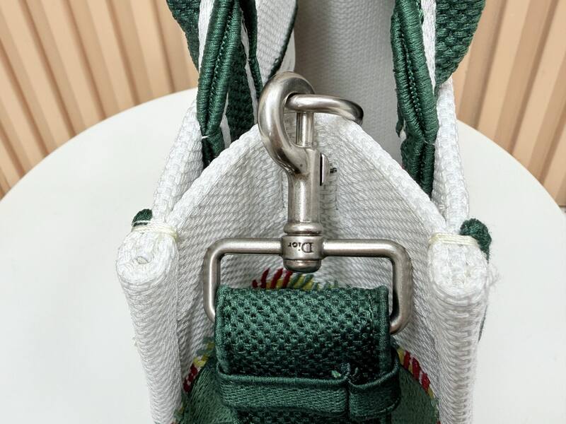 Dior Book Tote White and Green Embroidered Canvas — Premium Replica