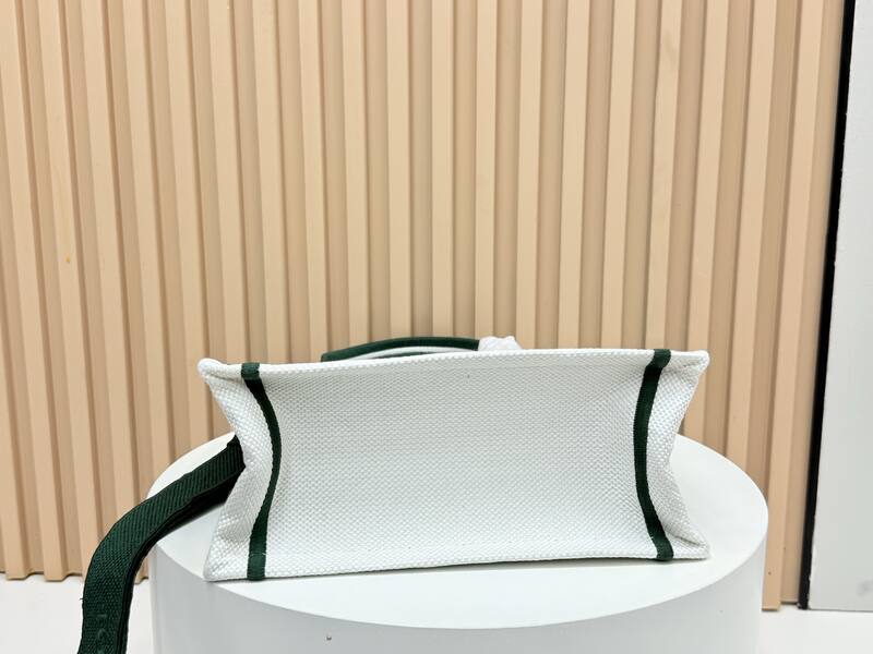 Dior Book Tote White and Green Embroidered Canvas — Premium Replica