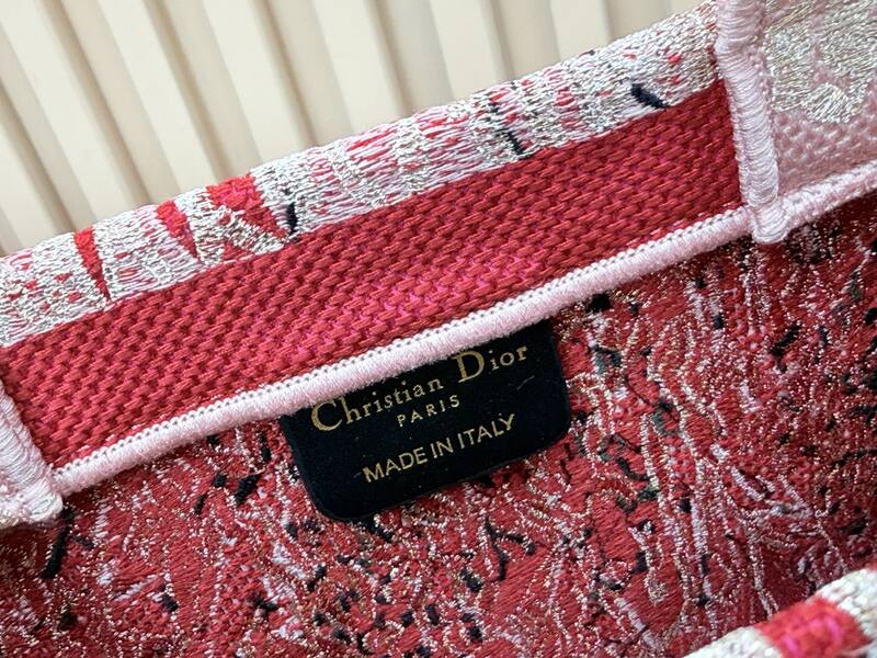 Dior Book Tote Pink floral embroidered canvas small — 1:1 Replica