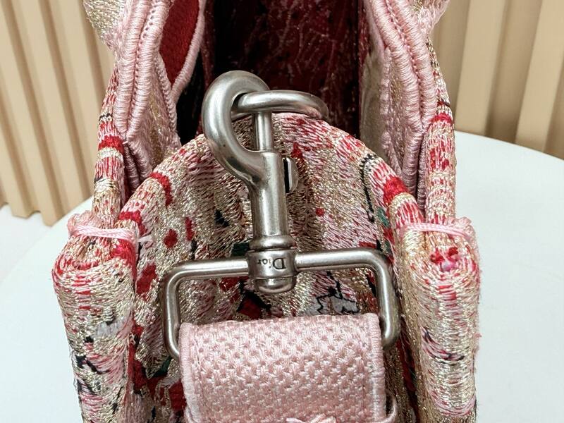 Dior Book Tote Pink floral embroidered canvas small — 1:1 Replica