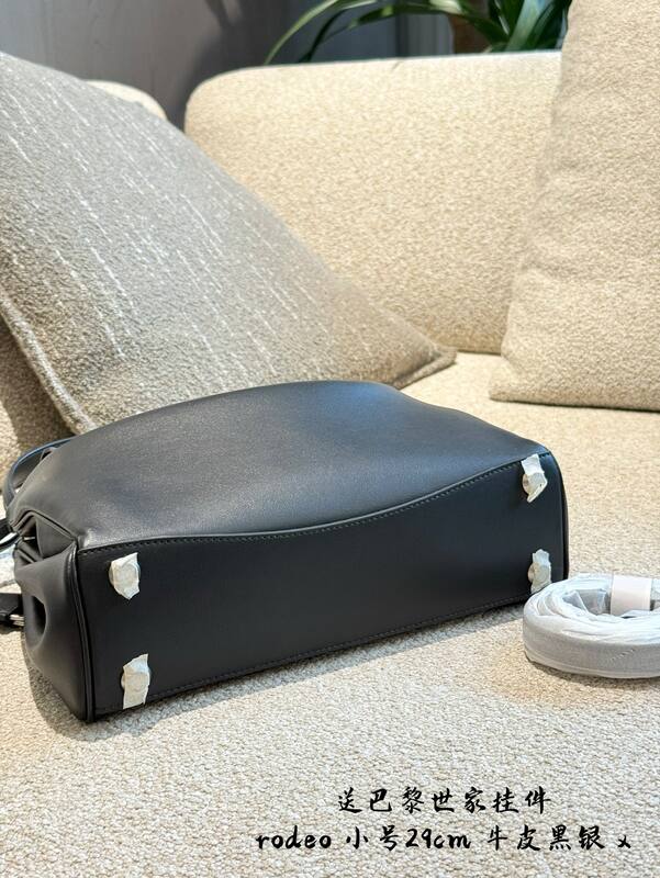 Balenciaga Rodeo Black smooth leather with silver hardware small shoulder — Premium Replica