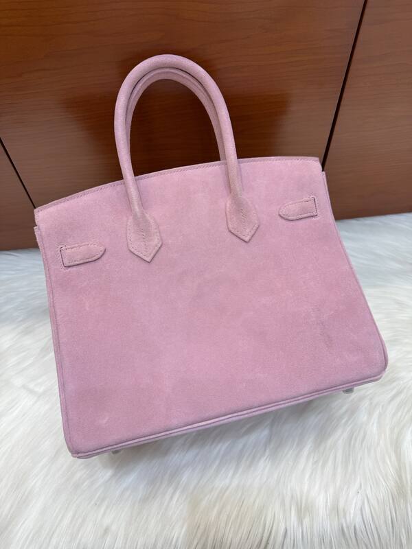Hermes Birkin 30 Pink suede everyday — AAA Quality Replica