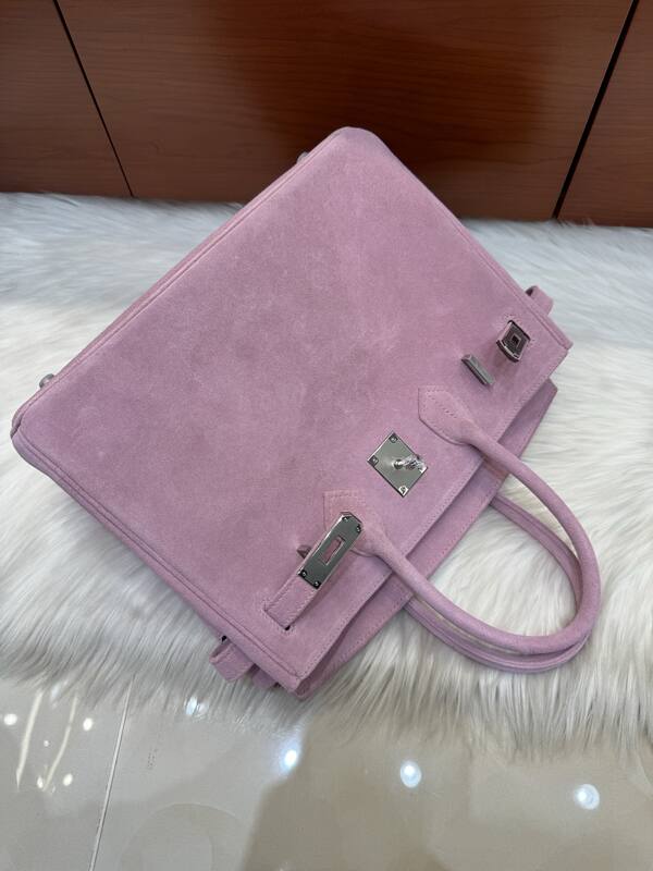 Hermes Birkin 30 Pink suede everyday — AAA Quality Replica