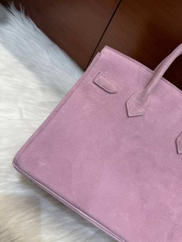 Hermes Birkin 30 Pink suede everyday — AAA Quality Replica