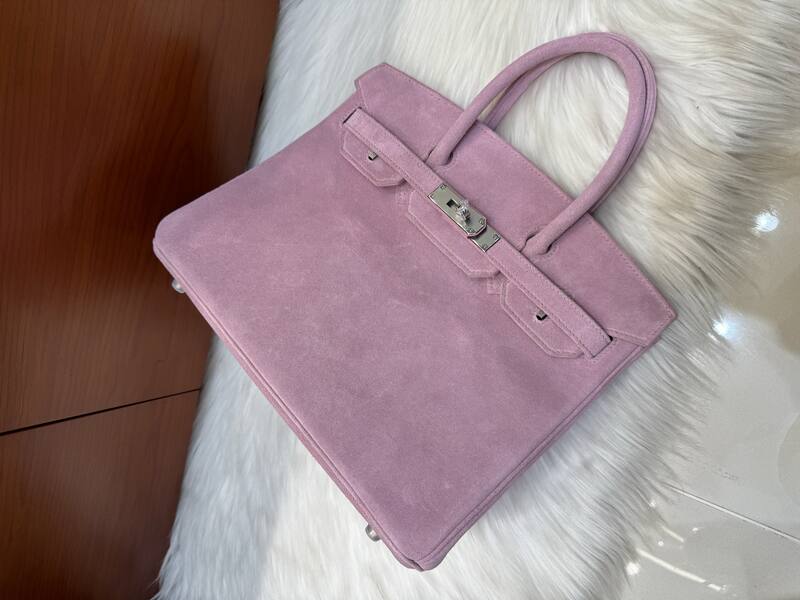 Hermes Birkin 30 Pink suede everyday — AAA Quality Replica