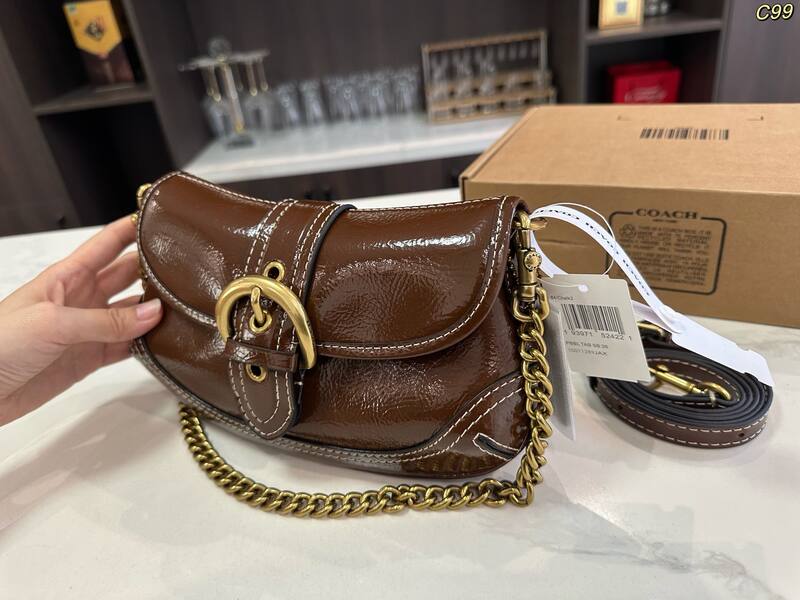 Coach Brown 25x18x10cm shoulder bag — 1:1 Replica