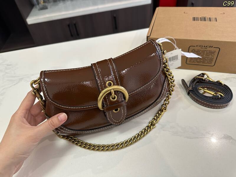 Coach Brown 25x18x10cm shoulder bag — 1:1 Replica