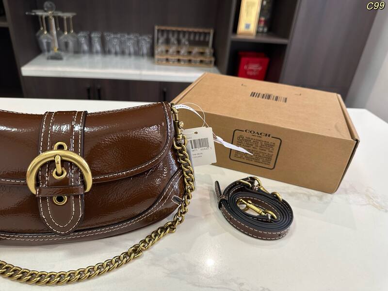 Coach Brown 25x18x10cm shoulder bag — 1:1 Replica