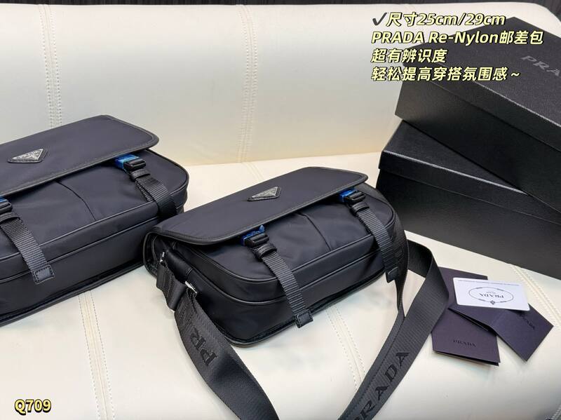 Prada Re-Nylon Black Nylon/29cm crossbody — Premium Replica