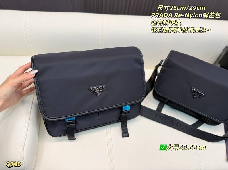 Prada Re-Nylon Black Nylon/29cm crossbody — Premium Replica