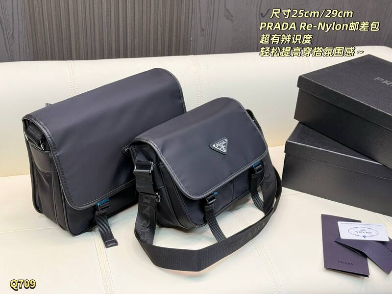 Prada Re-Nylon Black Nylon/29cm crossbody — Premium Replica