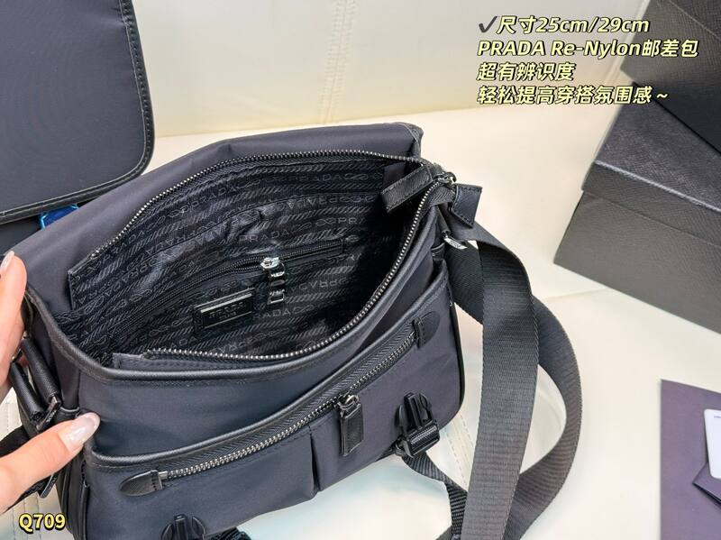 Prada Re-Nylon Black Nylon/29cm crossbody — Premium Replica