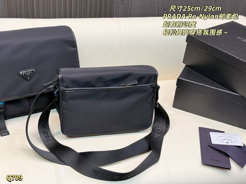 Prada Re-Nylon Black Nylon/29cm crossbody — Premium Replica