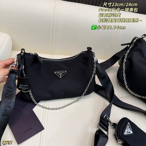 Prada Re-Edition 2005 Nylon black 23cm 24cm crossbody Top Quality Replica