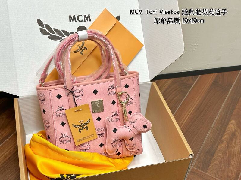 MCM Toni Visetos Black Visetos Pink Visetos tote — AAA Quality Replica