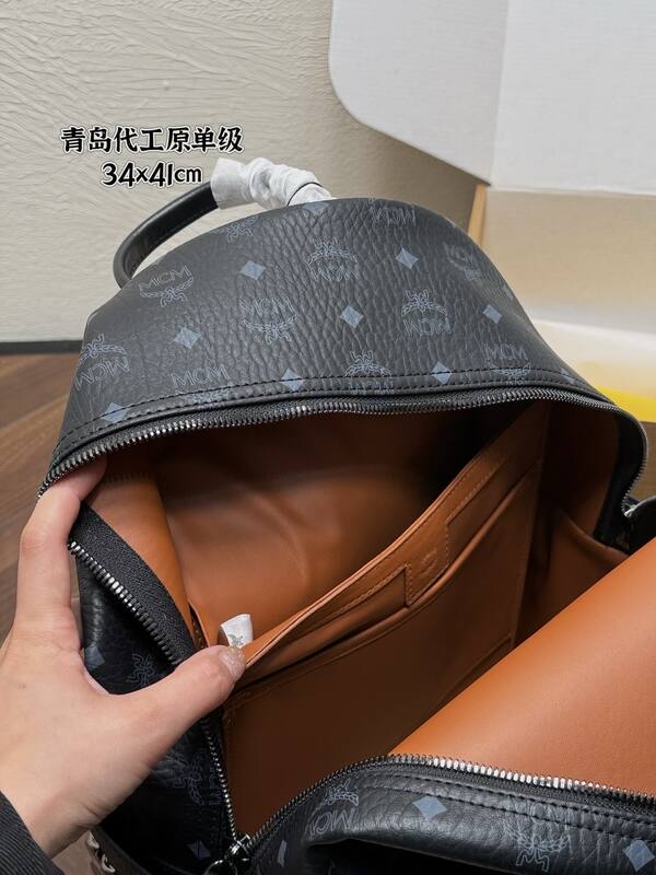 MCM Stark Black Visetos Monogram backpack — Top Quality Replica