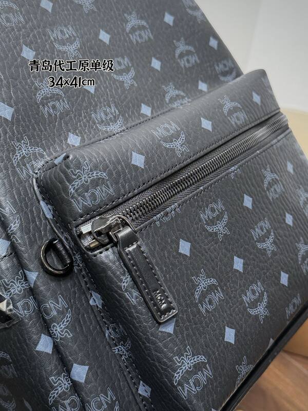 MCM Stark Black Visetos Monogram backpack — Top Quality Replica